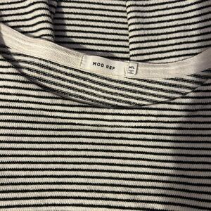 Mod Ref Black and White Striped Knit Tee